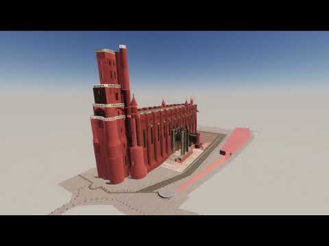 General rendering Albi Cathedral and IMT Mines Albi campus