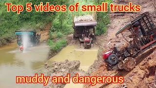 Top 5 videos about small trucks _ muddy and dangerous