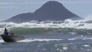 Boats crossing the Whakatane Bar,