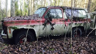 ABANDONED K5 Blazer revival. Drives out of it's grave. Chevrolet Squarebody first start in 15 years