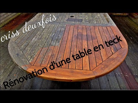 Rénover une Table de Jardin en Teck ; Sans Produit ; Extérieur ; Récupération ; Bretagne ; France