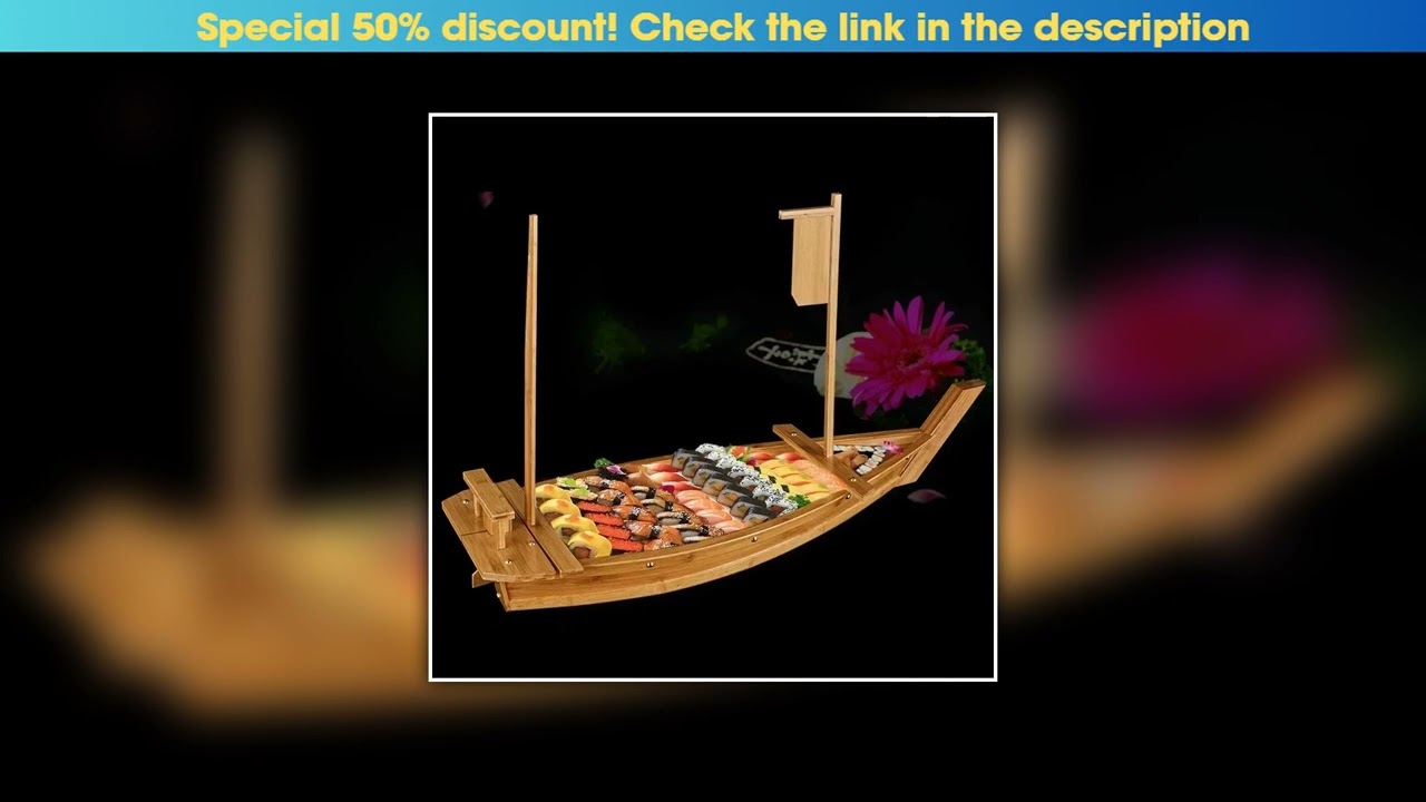 Slide New luxury sashimi boat dry ice boat sashimi platter sushi tableware Japanese cuisine wooden•