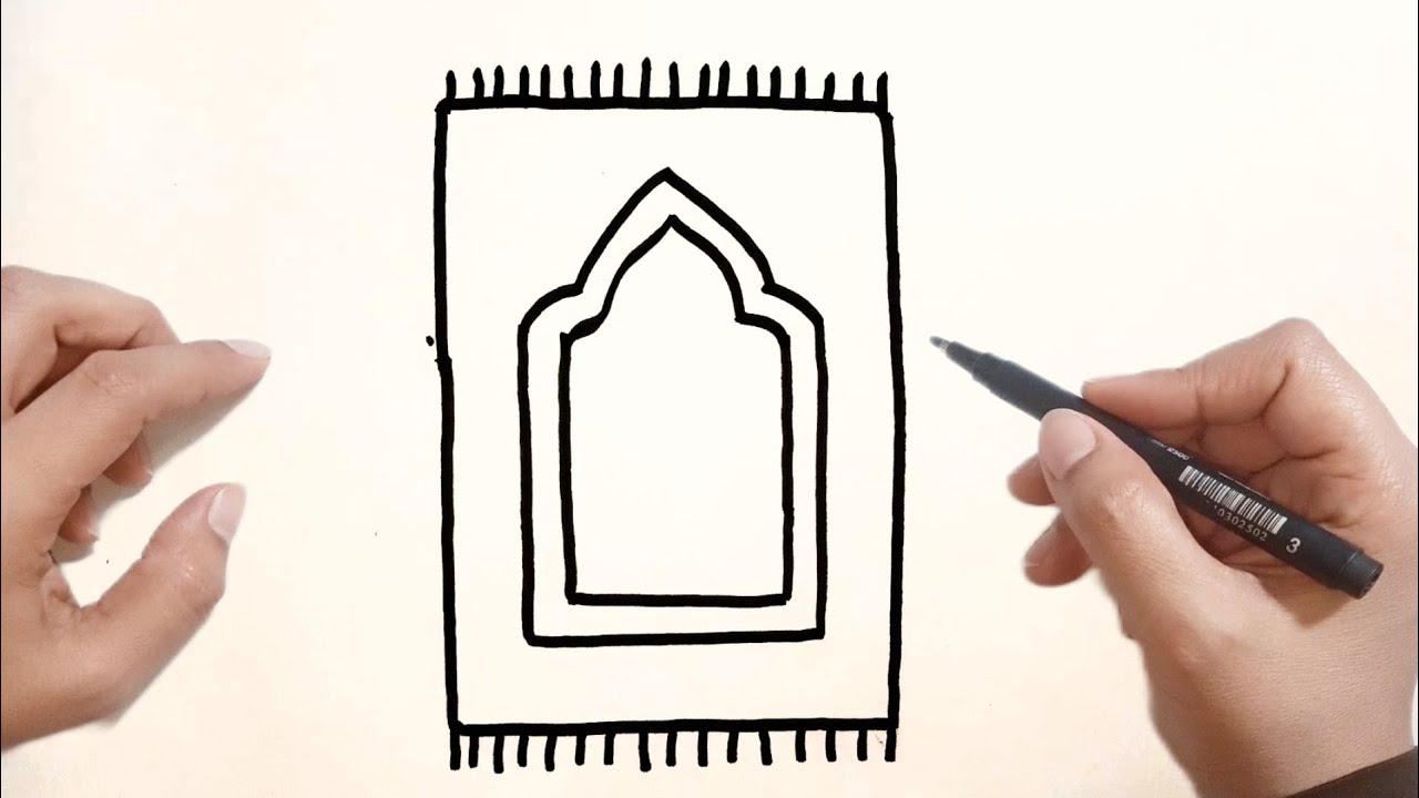 كيفية رسم سجادة صلاة سهلة خطوه بخطوه/رسم سهل /تعليم الرسم خطوه بخطوه ...