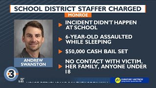 Monroe school district staffer charged with child sexual assault; told authorities he "blacked out"
