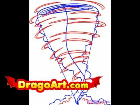 How to draw a tornado, step by step - YouTube