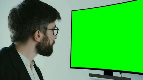 Man works On Computer Green Screen Video Stock footage HD