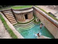210 Days How To Build Underground Private Pool in Underground Tunnel House