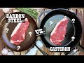 Steak Experiments - Cast Iron vs  Carbon Steel Skillets