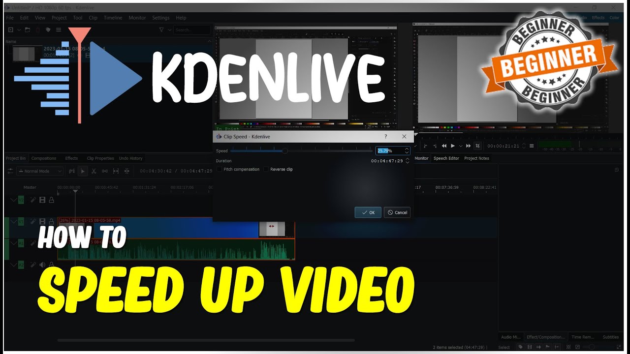 Kdenlive How To Speed Up Video - YouTube