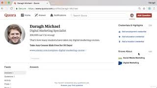 Quora Account Optimization | The Complete Digital Marketing Course - 12 Courses in 1