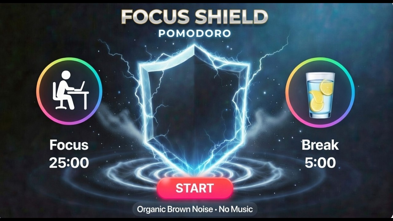 Brown Noise Pomodoro 🛡️ 25/5 Study Timer | Deep Focus - YouTube