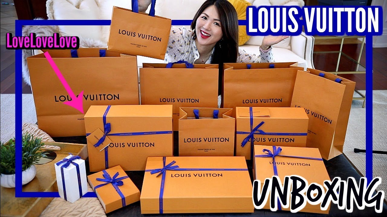 Louis Vuitton Haul  Louis vuitton gifts, Vuitton box, Luxury