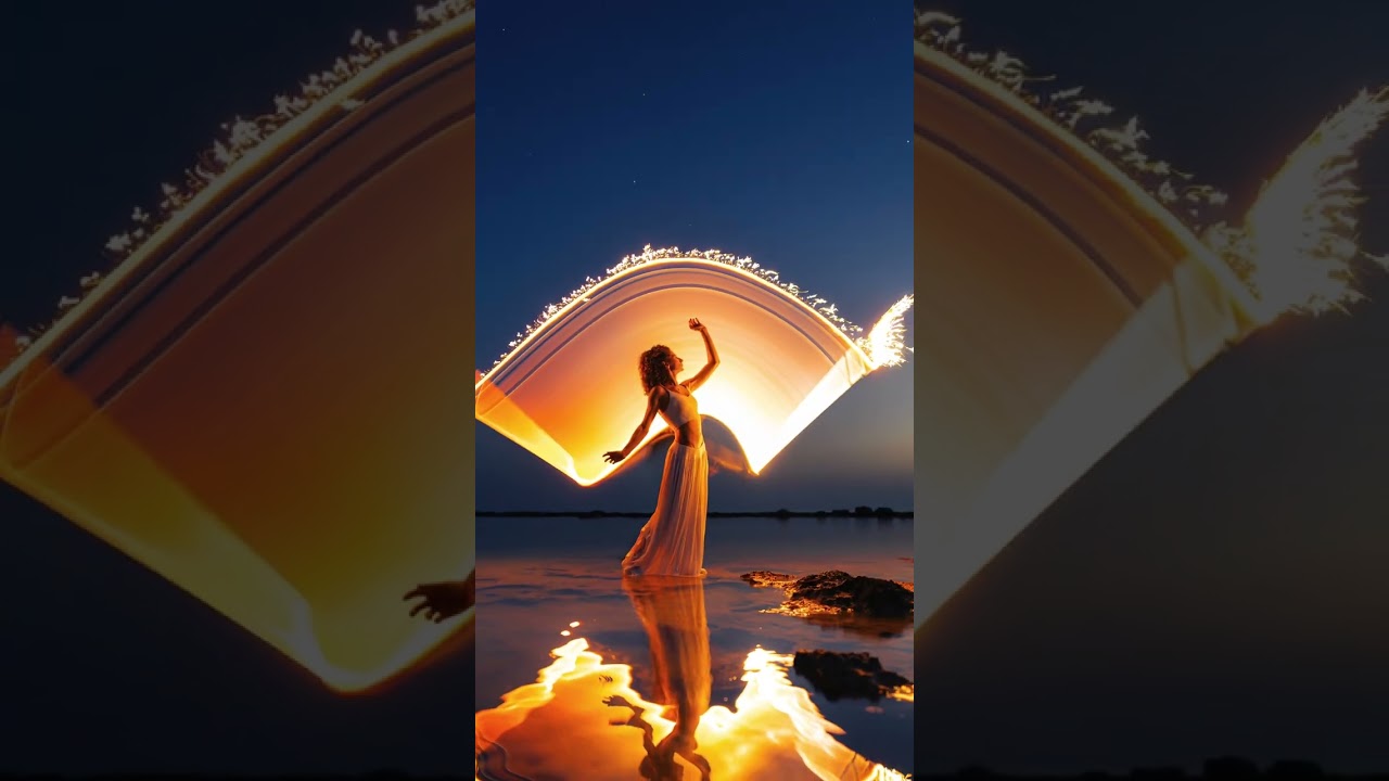 Sublument''s Sea Reflections: A Light Painting Adventure in Salento with Muse Federica