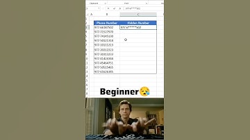 How to hide Phone Number in Excel🤯 #excel #excelshortcuts #exceltricks #vlookup #example #microsoft