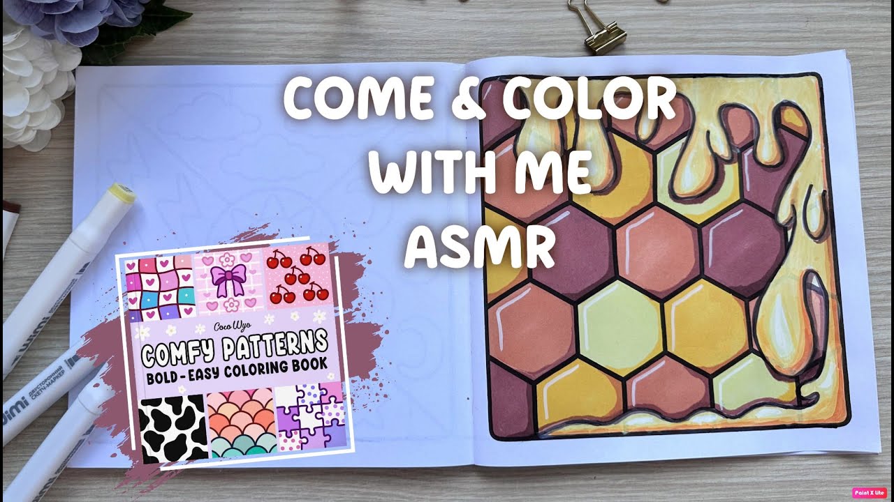 HONEY 🍯 ♥ ASMR COLORING ♥ Color with me ♥ COMFY PATTERNS by Coco Wyo