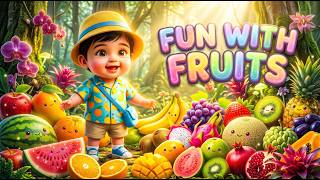 Fruit names | Learn English fruits names in telugu | Fruit names for babies