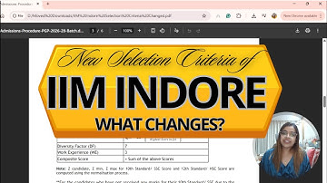 IIM Indore Selection Criteria Changed in 2025 | New Update about IIM Shortlist | Profile for IIM