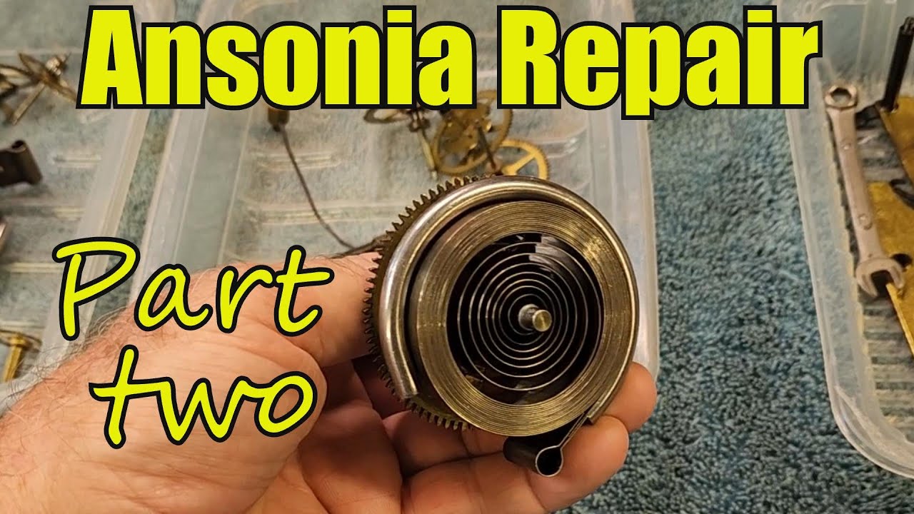 Full Service of an Antique Ansonia Kitchen Clock Part 2. Cleaning Parts & Mainsprings
