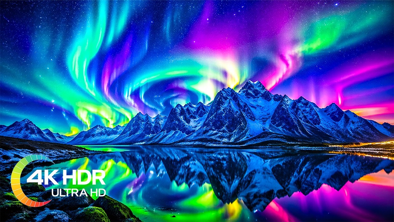 🌠 Aurora Borealis & Northern Lights in 4K Video Ultra HD with Relaxing ...