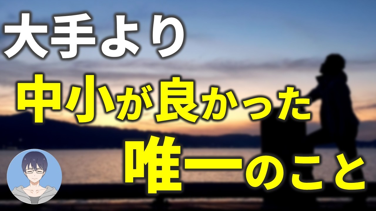 【大手vs中小】ある1点のみ中小＞大手でした。【理系転職、27卒・28卒就活】
