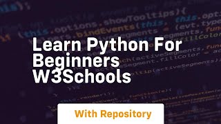 learn python for beginners w3schools