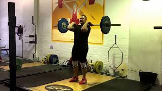 Split Power Clean from the hang, Alternating legs