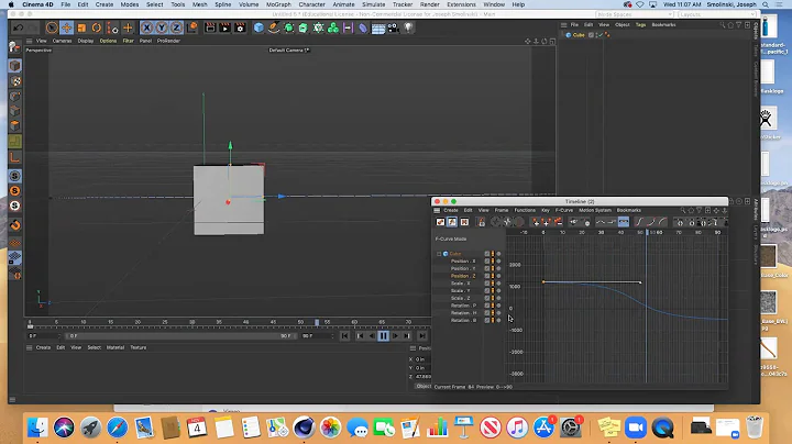 Adjusting animations with F-Curves in Cinema 4D.