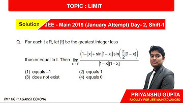 SOLUTION JEE MAIN 2019 JANUARY -LIMIT (MISSION - JEE)