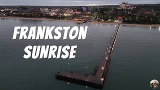 Frankston Pier & Kananook Creek Sunrise from the air, Victoria, Australia