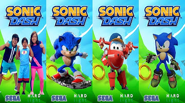 Sonic Dash vs Super Wings Jett Run vs Tag with Ryan