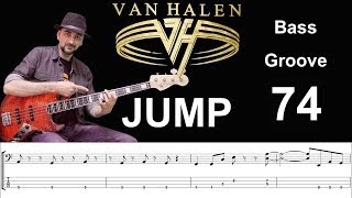 JUMP (Van Halen) How to Play Bass Groove Cover with Score & Tab Lesson chords