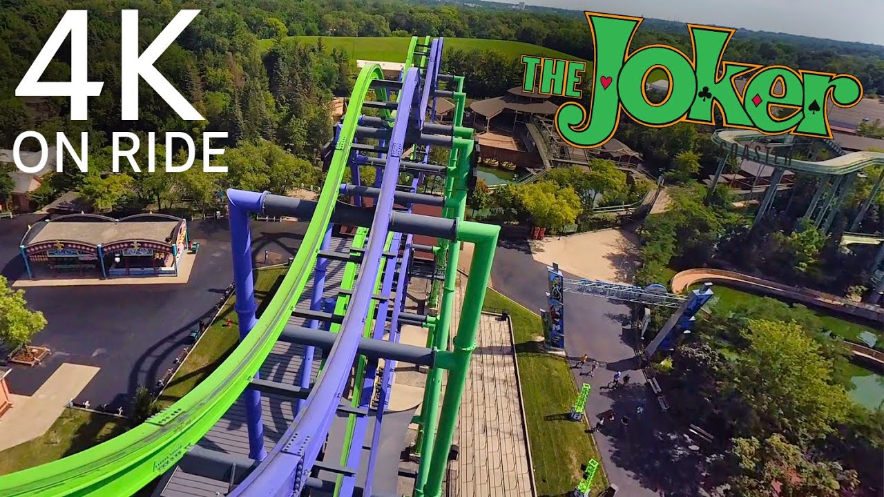 4K-On Ride] The Joker - 4D Spin Coaster - Six Flags Great America