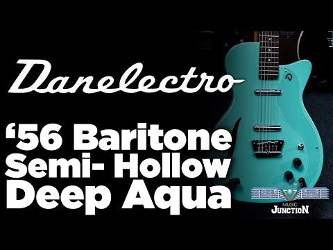 Music Junction: Danelectro '56 Baritone Semi Hollow Deep Aqua Dolphin Head