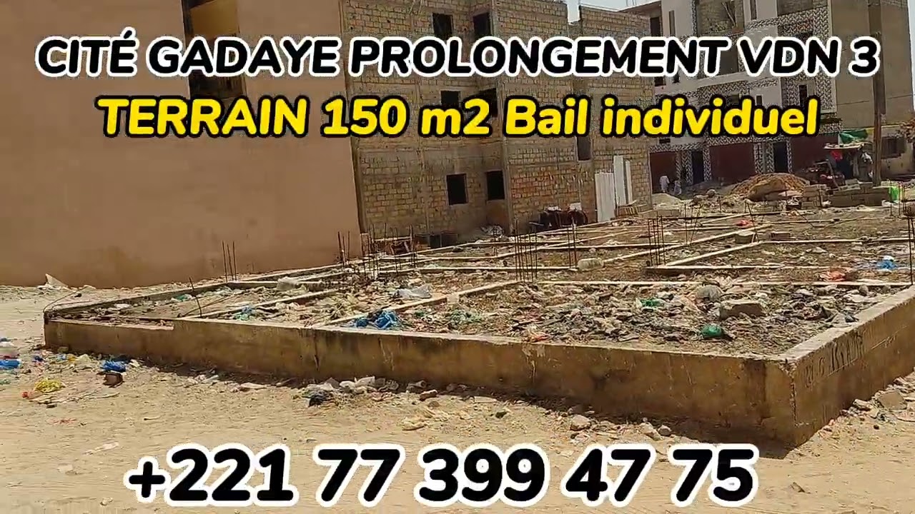 CITÉ GADAYE TERRAIN 150 M2 À VENDRE DEUXIÈME POSITION/+221773994775