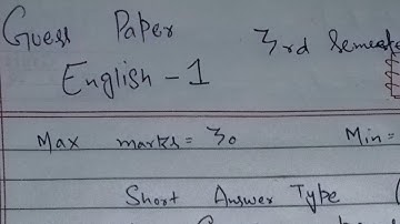 English 1 Guess paper 3rd semester Kashmir University 2022