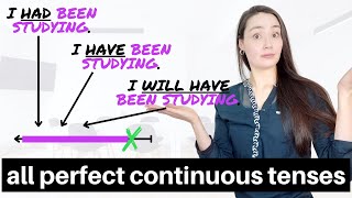 ALL PERFECT CONTINUOUS TENSES in English - present, past & future PERFECT CONTINUOUS TENSES