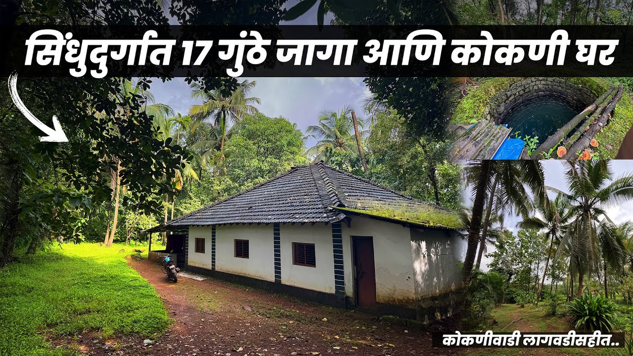 सिंधुदुर्गात 17 गुंठे जागा आणि कोकणी घर | कोकणीवाडी लागवडीसहीत | P306