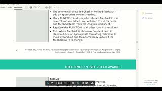 BTEC Tech Awards DIT SAM Task 2 VLOOKUP Conditional Format