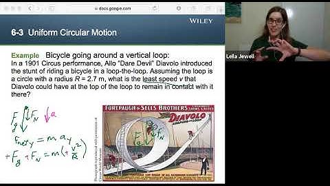 phys3A 6.3b Uniform Circular Motion example: Diavolo on a vertical loop