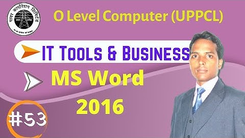 #53 MS Word Lec-5 (IT Tools) II UPPCL II AA/Accounts clerk II ARO