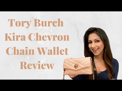 Tory Burch Kira Chevron Chain Crossbody Bag/ Wallet/Devon Sand