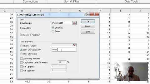 Descriptive Statistics - Data Analysis Add-in