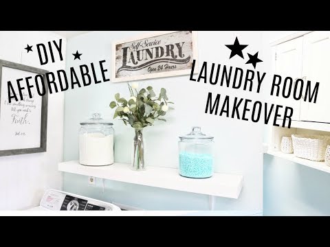 DIY Affordable Laundry Room Makeover- BEFORE & AFTER REMODEL