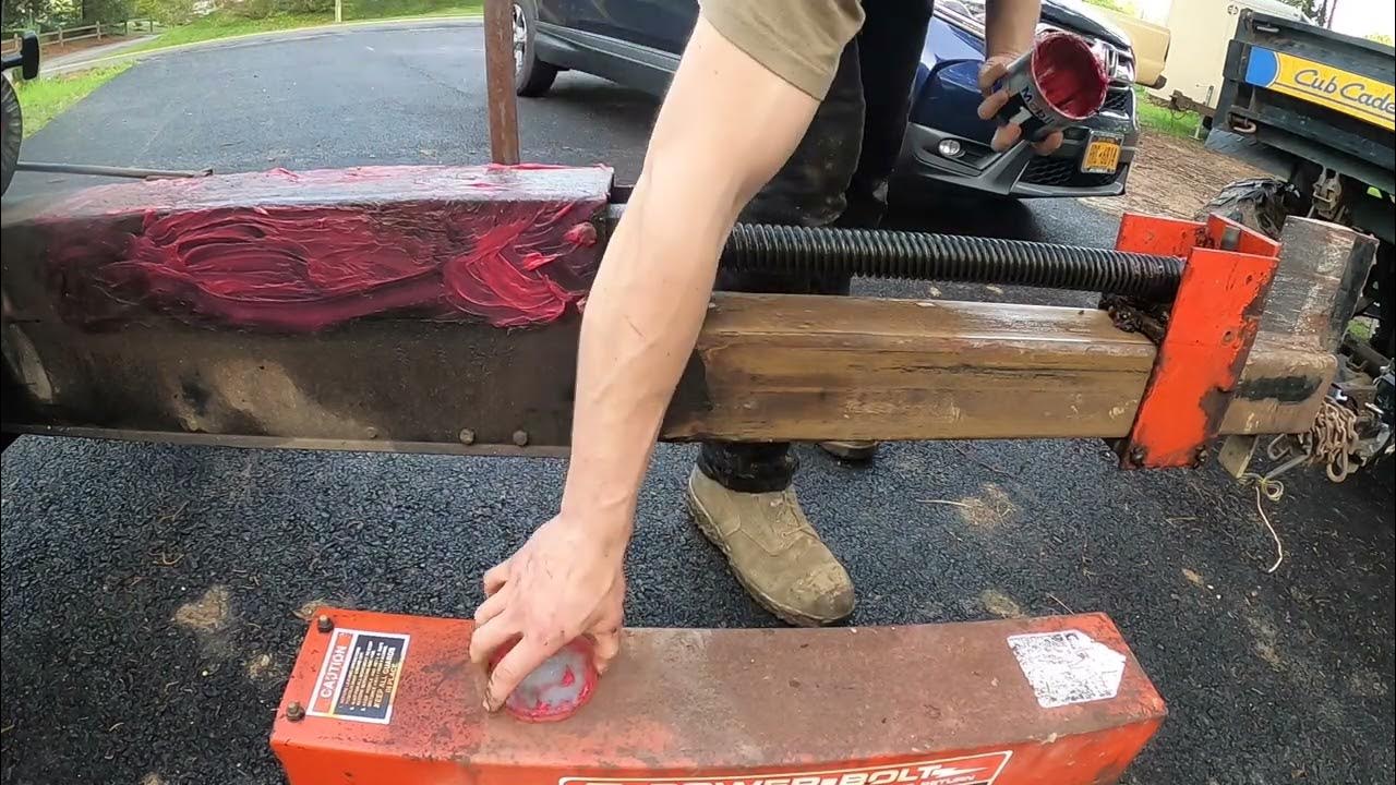 GILSON POWERBOLT LOG SPLITTER GREASING AND OPERATION YouTube