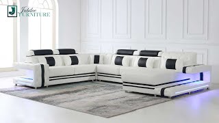 Zion Modern Sectional Sofa with LED Light  | Jubilee Furniture