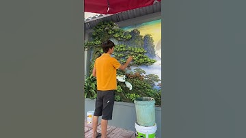 Tranh xi măng đắp nổi lên màu TÙNG HẠC DIÊN NIÊN-Huy Hiếu0344909234 #trending #art #artist #dieukhac