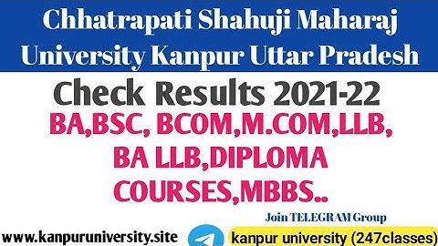 CSJM Kanpur University BA/Bsc/Bcom/Mcom/BBA/BCA/B Pharma/D pharma result 2021-22/CSJMU results 2022