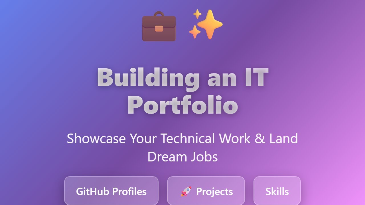 Build IT Portfolio: GitHub Projects & Skills Guide - YouTube