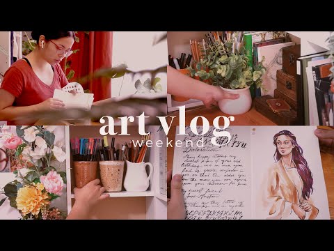weekend art vlog | trying to be as productive with art and sewing