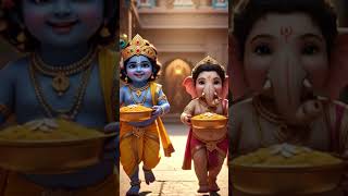 Lil Ganesha &amp; Lil Krishna | Divine Friendship AI Video 👶🌸🙏
